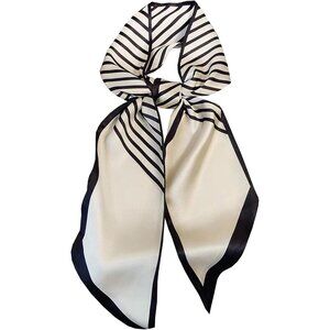 Women's black and White Saddle Building Silky Women' Fashion Scarf Purse v